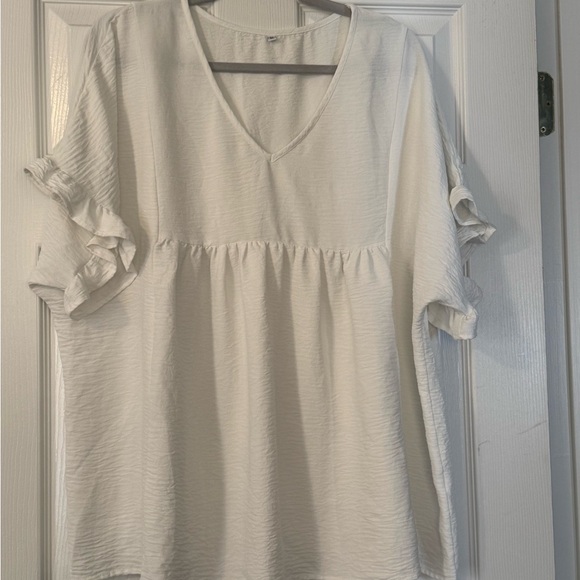 Soft White Ruffle Sleeve Top - Picture 1 of 2